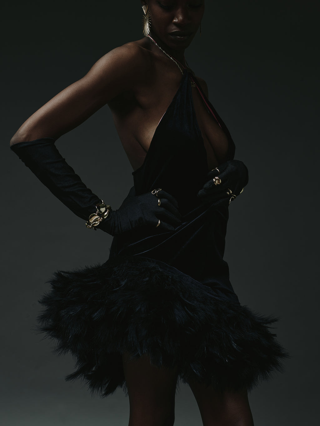 Velvet Onyx Mini Dress