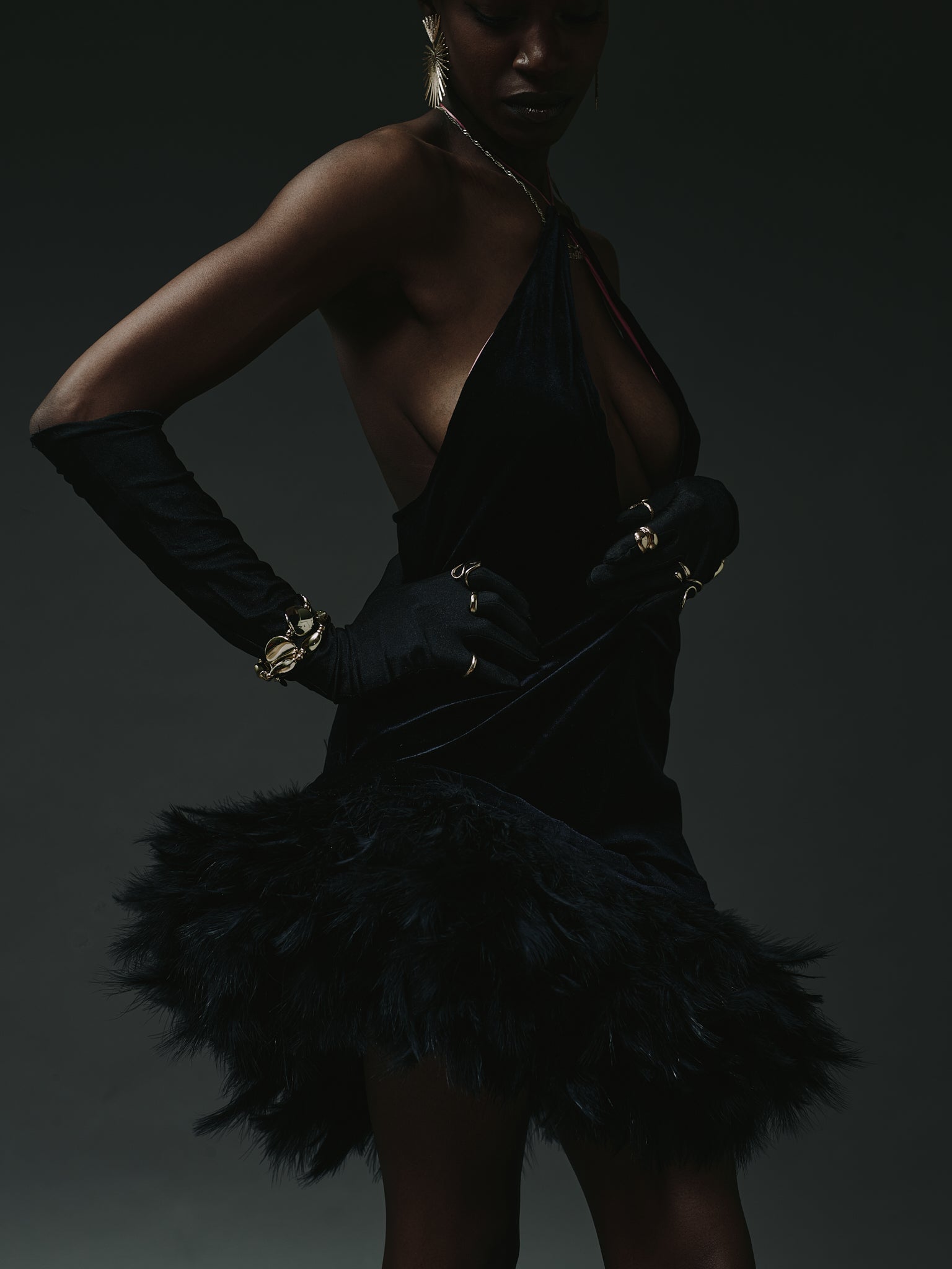 Velvet Onyx Mini Dress